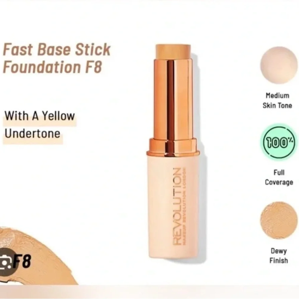 Makeup revolution fast base stick foundation F8